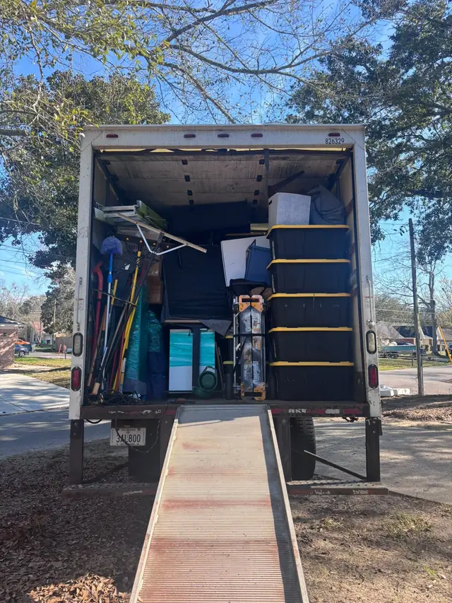 Fully loaded box truck with the ramp down